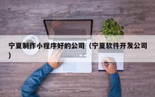 江西宁夏制作小程序好的公司（宁夏软件开发公司）